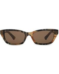 Burberry - Gradient-Check Rectangular Sunglasses - Lyst