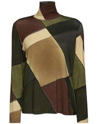 Elena Miro - Geometric-Print High-Neck Top - Lyst