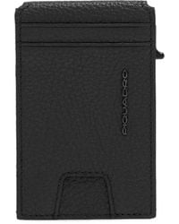 Piquadro - Logo-Engraved Grained-Leather Cardholder - Lyst