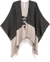 Liu Jo - Poncho Met Franje En Logodetail - Lyst