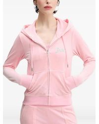 Juicy Couture - Rhinestone-Embellished Zip-Up Hoodie - Lyst