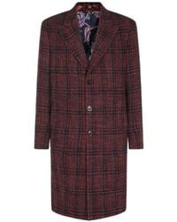 Etro - Check-Pattern Single-Breasted Coat - Lyst