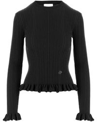 Patou - Ruffled Ribbed-Knit Sweater - Lyst