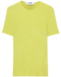 MSGM - T-Shirt Mit Logo-Patch - Lyst