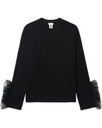 Noir Kei Ninomiya - T-shirt à empiècement en tulle - Lyst