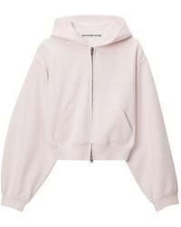 Alexander Wang - Zip-Up Hoodie W/ Logo Print - Lyst