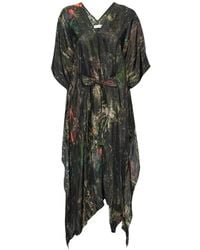 Henrik Vibskov - Uncut Kaftan Abstract-Print Handkerchief-Hem Dress - Lyst
