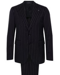 Tagliatore - Dark Pinstriped Single-Breasted Wool Suit - Lyst