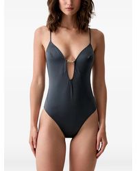 MC2 Saint Barth - Logo-Plaque Scoop-Back Swimsuit - Lyst