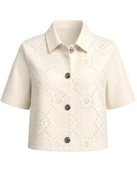 DKNY - Eyelet-Detail Short-Sleeve Shirt - Lyst
