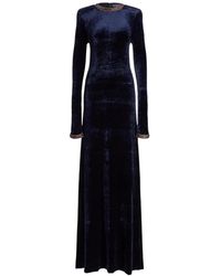 Ralph Lauren - Nancie Velour Evening Dress - Lyst
