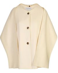 Max Mara - Button-Fastening Cape Coat - Lyst