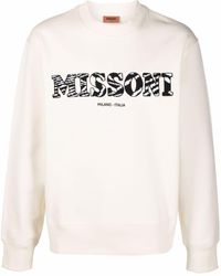 Missoni - Embroidered-logo Cotton Sweatshirt - Lyst