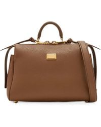 Dolce & Gabbana - Vittoria Logo-Plaque Leather Tote Bag - Lyst