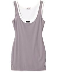 Miu Miu - Stretch Jersey Mini-Dress - Lyst