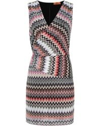 Missoni - Zigzag-woven Draped-detail Dress - Lyst