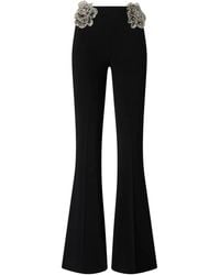 Pinko - Flared Broek Met Bloemenapplicatie - Lyst
