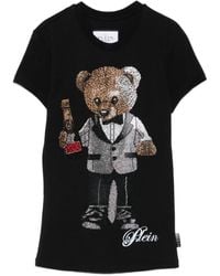 Philipp Plein - Bear-Embellished Cotton T-Shirt - Lyst
