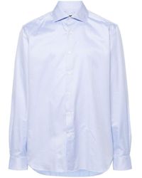 Corneliani - Herringbone-jacquard Cotton Shirt - Lyst
