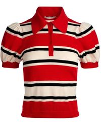 Alice + Olivia - Gestreiftes RAMONA Poloshirt mit Puffärmeln - Lyst