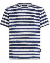 KARL LAGERFELD - Striped All-Over Print T-Shirt - Lyst
