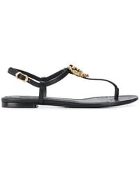 Dolce & Gabbana - Devotion Leather Thong Sandals - Lyst