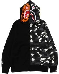 A Bathing Ape - City Camo Tiger Shark Hoodie Met Rits - Lyst