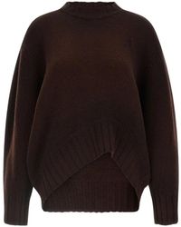 The Attico - Asymmetrischer Pullover mit Logo - Lyst