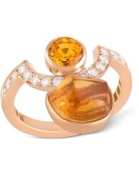 CLARA CHEHAB - Half Moon Sapphire And Diamond Ring - Lyst