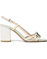 Twinset - Sandalias con placa del logo y tacón de 75 mm - Lyst