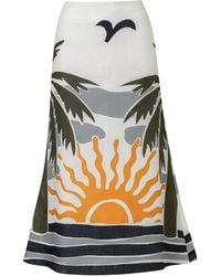Cala De La Cruz - Graphic-Print Midi Skirt - Lyst