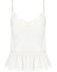 P.A.R.O.S.H. - Lace-Trim Silk Tank Top - Lyst