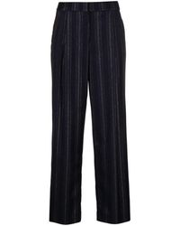 Peserico - Pinstriped Lurex-detail Trousers - Lyst