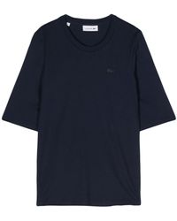 Lacoste - T-shirt en coton à logo appliqué - Lyst