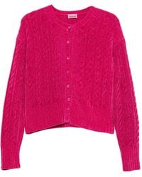 KENZO - Long-Sleeve Cable-Knit Cardigan - Lyst