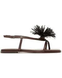 Vic Matié - Fringed-Pom-Pom Flat Sandals - Lyst