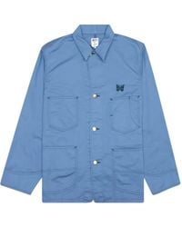 Needles - X Smith's Twill-Hemdjacke mit Schmetterlingsstickerei - Lyst