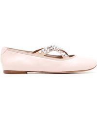Casadei - Crystal-Embellished Ballerina Shoes - Lyst