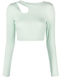 Wolford - Cropped-Top mit Logo-Print - Lyst