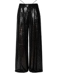 Amazuìn - Sequin-Embroidered Wide-Leg Trousers - Lyst