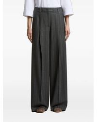 Peserico - Pinstripe-Pattern Pleated Trousers - Lyst