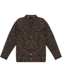 AllSaints - Leopard-Print Denim Jacket - Lyst