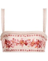Agua Bendita - Olmo Cauca Ruffled Floral-Print Bikini Top - Lyst