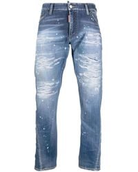 DSquared² - Distressed Slim-cut Jeans - Lyst