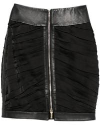 MITILIANE COUTURE - Draped Zip Leather Mini Skirt - Lyst