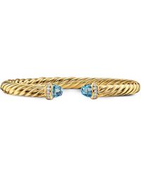 David Yurman - 18K Topaz Diamond Cablespira Flex Bracelet - Lyst