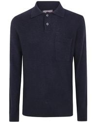 FILIPPO DE LAURENTIIS - Textured-Knit Chest-Pocket Polo Shirt - Lyst