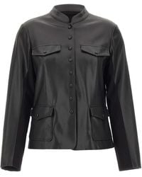 Elena Miro - Faux-Leather Panelled Jacket - Lyst