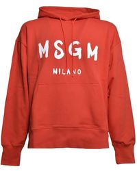 MSGM - Sudadera Con Capucha Y Logo - Lyst