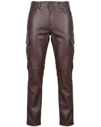 Isaia - Leather Cargo Pants - Lyst